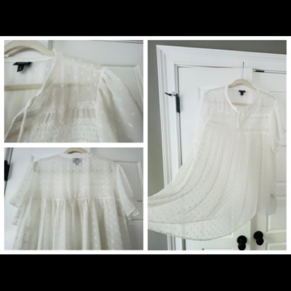 White chiffon semi-sheer blouse. Torrid size 3.